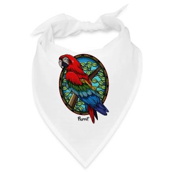 Papagei - Bandana - Weiß - Vorne