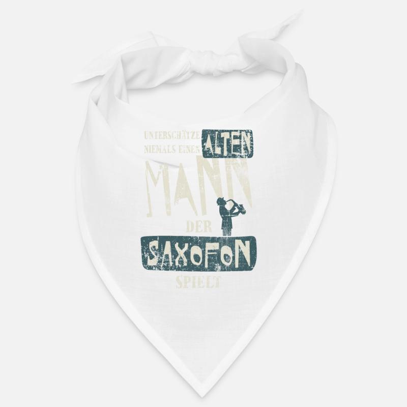 Saxophone papa papy - Bandana - blanc