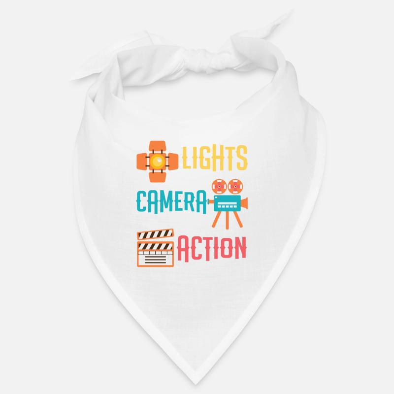 Cool Lights Camera Action Movie oder Regisseur Geschenk - Bandana - Weiß
