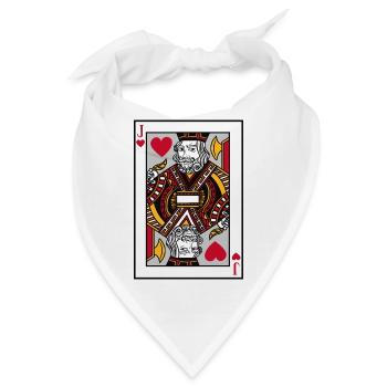 Blackjack Herz Bube T-Shirt Karten Poker Geld Pech - Bandana - Weiß - Vorne