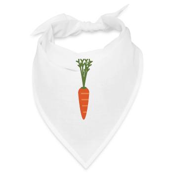 Möhre Karotte - Bandana - Weiß - Vorne