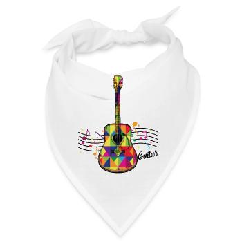 Bunte Geometrie-Gitarre - Bandana - Weiß - Vorne