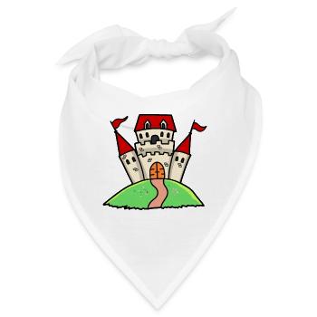 Burg Ritterburg Schloss Festung Ritterburg Kinder - Bandana - Weiß - Vorne