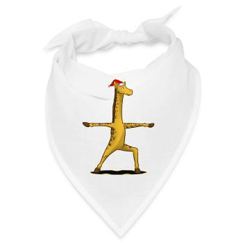 Yoga Giraffe Krieger Pose Meditation Geschenk - Bandana - Weiß - Vorne