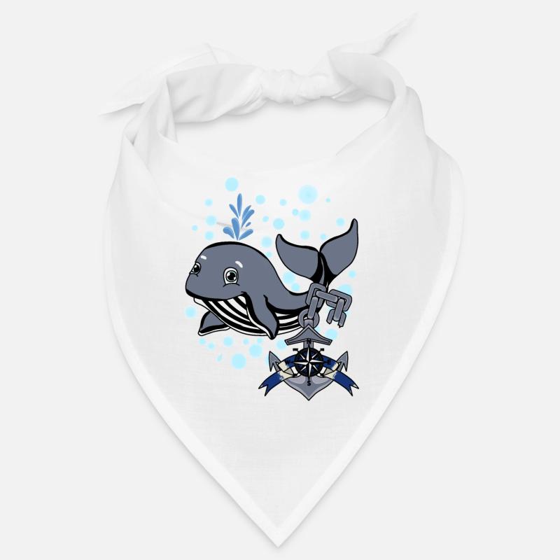 Maritim Seefahrt Wal Fisch Anker Kompass Bandana