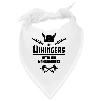 Wikingers = Mäkelborgers (Mecklenburgisch Platt) - Bandana - Weiß - Vorne