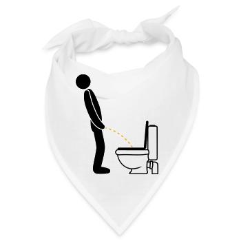 WC logo im stehen pinkeln pissen klo toilette erle - Bandana - Weiß - Vorne