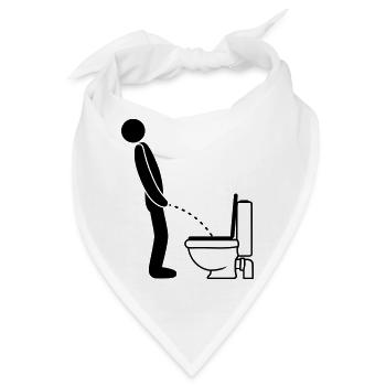 cool WC logo im stehen pinkeln pissen klo toilette - Bandana - Weiß - Vorne