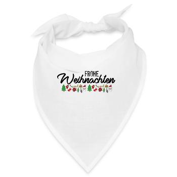 Frohe Weihnachten - Bandana - Weiß - Vorne