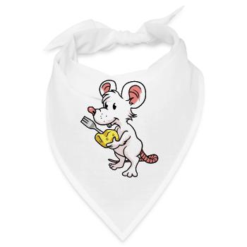 Maus Käse Hunger Nager Kinder Baby Maus Nager - Bandana - Weiß - Vorne