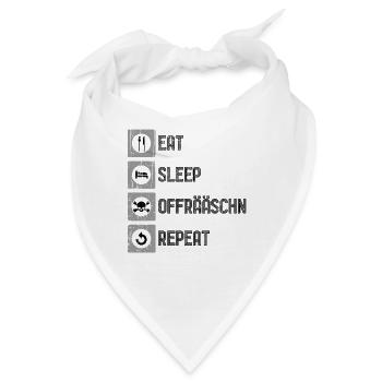 Eat Sleep Aufregen Repeat | Sachsen Wut Sprüche - Bandana - Weiß - Vorne