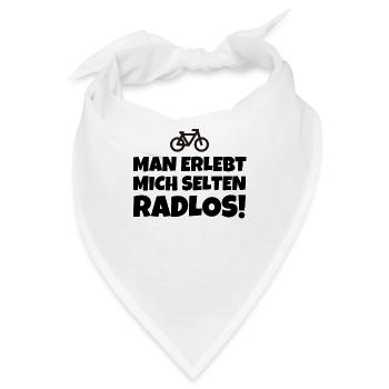 Man Erlebt Mich Selten Radlos! - Bandana - Weiß - Vorne