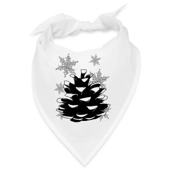 Natur Bäume Zapfen Xmas Weihnachten Naturfreund - Bandana - Weiß - Vorne