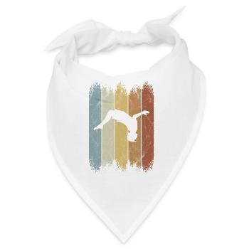 Retro Salto BackFlip Parkour Freerunner Silhouette - Bandana - Weiß - Vorne