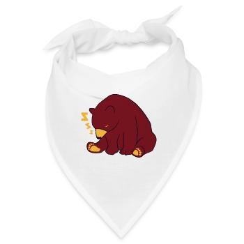 Schlafender Bär - Bandana - Weiß - Vorne