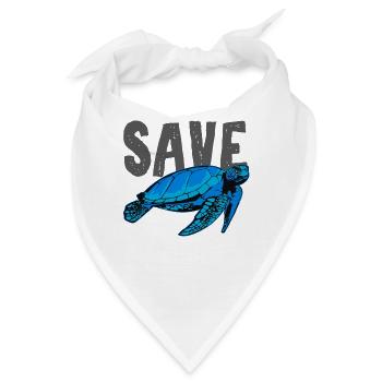 Rettet die Schildkröten - Bandana - Weiß - Vorne