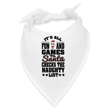 Anti Xmas Santa Liste Ugly Christmas Geschenke - Bandana - Weiß - Vorne