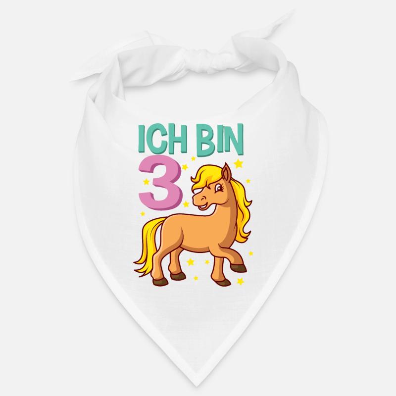 Kinder Geburtstagsshirt Pferd 3 Geburtstag Maedch Bandana