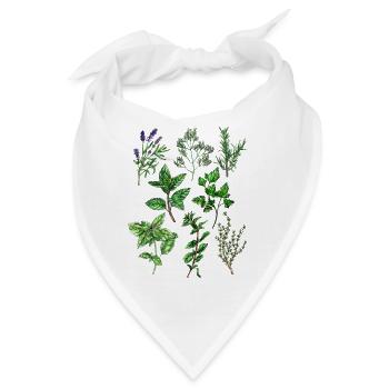 Kräuter: Lavendel Dill Rosmarin Thymian Oregano... - Bandana - Weiß - Vorne