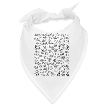 Fische: Goldfisch Guppy Diskus Wels Platy Neon uvm - Bandana - Weiß - Vorne