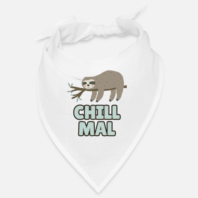 Faultier - Chill Mal - Bandana - Weiß