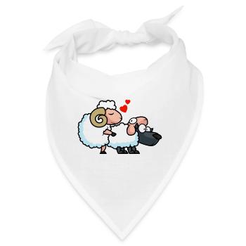 Wolf Schaf Liebe Lustig - Bandana - Weiß - Vorne