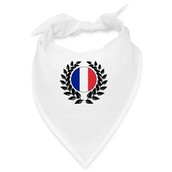 Frankreich französisch Lorbeerkranz Trikolore EM - Bandana - Weiß - Vorne