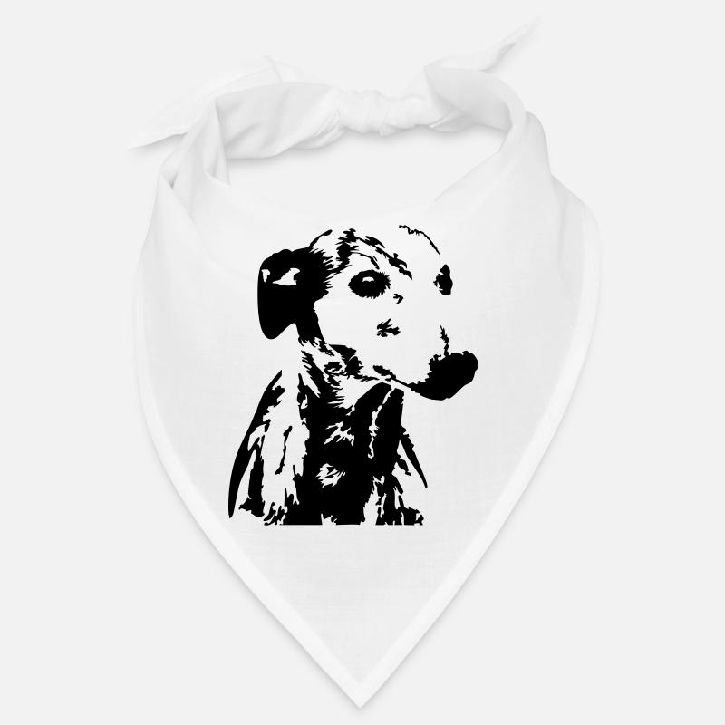 Whippet Kopf - Bandana - Weiß