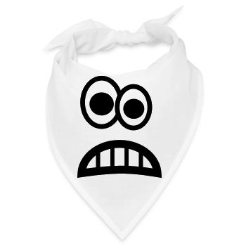 Angst Emoji - Bandana - Weiß - Vorne