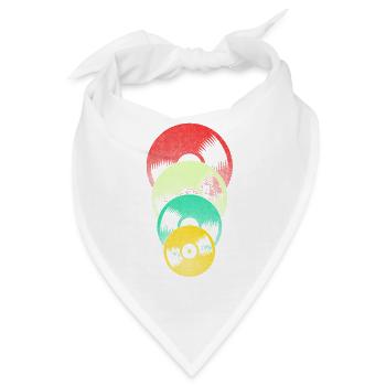 Retro Schallplatte - Bandana - Weiß - Vorne