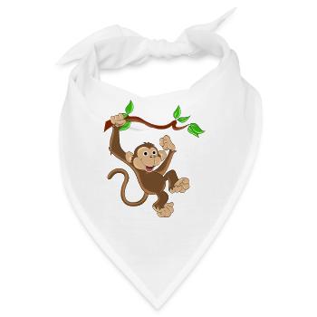 Lustiger Affe - Bandana - Weiß - Vorne