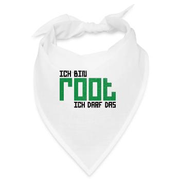 Ich bin root ich darf das Hacker Nerd Admin Shirt - Bandana - Weiß - Vorne