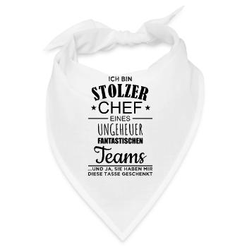 Stolzer Chef Spruch Kaffeetasse Tasse Becher Team - Bandana - Weiß - Vorne