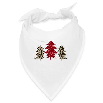 Women Leopard Plaid Christmas Tree Merry Christmas - Bandana - Weiß - Vorne