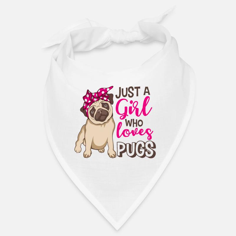 Pug Mops Mädchen Bandana