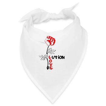 Revolution Love Faust Rose Widerstand Rebellion - Bandana - Weiß - Vorne