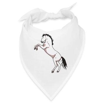 Pferd Pferde Pony Wildpferd - Bandana - Weiß - Vorne