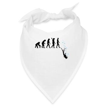 Tauchen Evolution Taucher Lustig Geschenk - Bandana - Weiß - Vorne