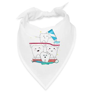 Mens Funny Tooth Dentist Teeth - Bandana - Weiß - Vorne