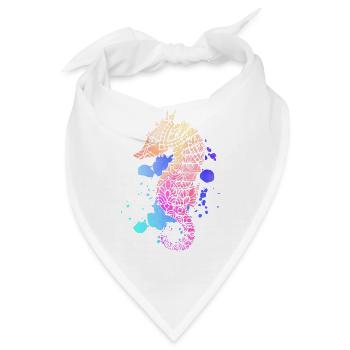 Women's Colorful Sea Horse Sea Animal - Bandana - Weiß - Vorne