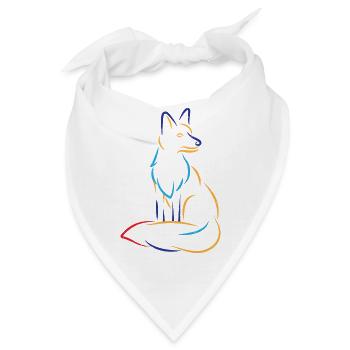 Fox Fuchs Waldtier Silhouette - Bandana - Weiß - Vorne