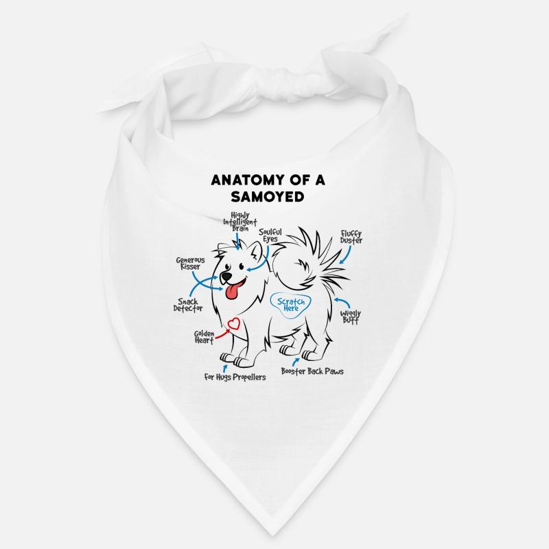 Anatomie Eines Samojede Hund - Bandana - Weiß
