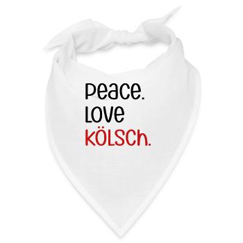 Peace Love Kölsch | Köln, Kölscher Karneval, Bier - Bandana - Weiß - Vorne