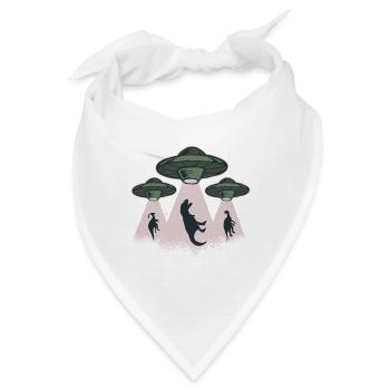 Ufo Dinosaurier werden entführt von Ufo alien - Bandana - Weiß - Vorne