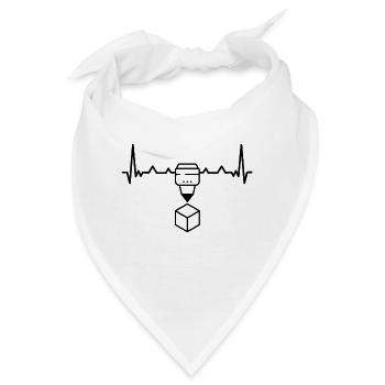 3D Drucker Herz 3D Druck Hobby Geschenk Idee - Bandana - Weiß - Vorne