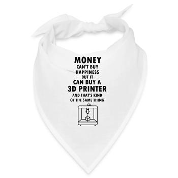 3D Drucker Drucken Geld Glücklich Hobby Geschenk - Bandana - Weiß - Vorne