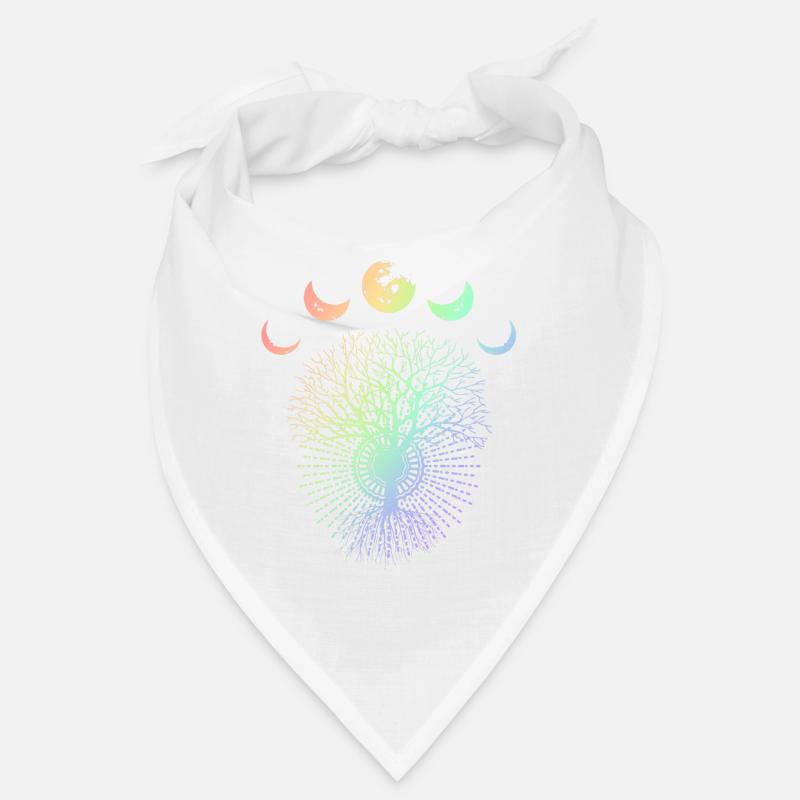 Moon moon phases tree environmentalist gift - Bandana - white