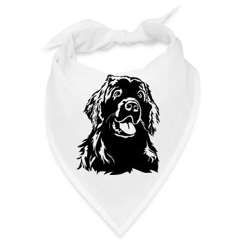 Neufundländer Kopf - Bandana - Weiß - Vorne