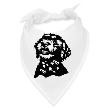 Lagotto Romagnolo Kopf - Bandana - Weiß - Vorne