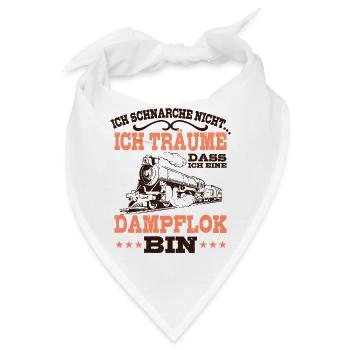 Eisenbahn Dampflok - Bandana - Weiß - Vorne